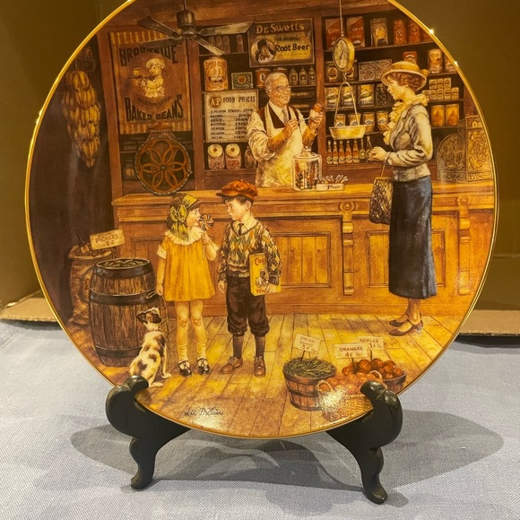 Vintage: Bradford Exchange 1994, “Sam’s Grocery Store” by Lee Dubin. No: 1726B. - Picture 5 of 12